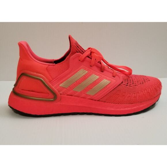 Womens Adidas Ultraboost 20 Signal Pink Athletic Running Shoes Sneakers Size 10 - Picture 1 of 14